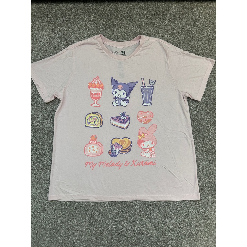 Sanrio T-Shirt Womens XL Pink Excellent My Melody Kuromi Sweets Graphic Tee